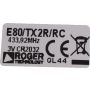 Remote Roger E80TX2RRC label