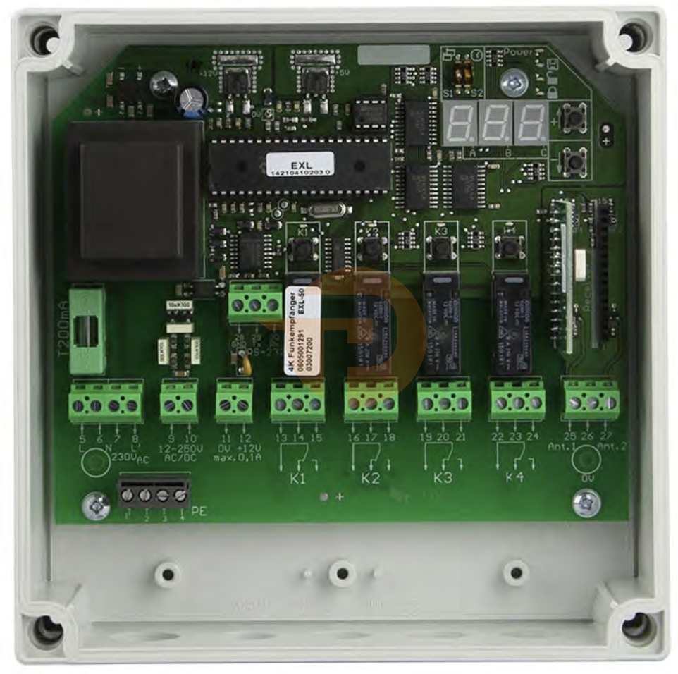 Ontvanger Tormatic E43-XL 443MHz 4-kanaals 1000 zenders