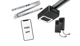 Garagedeuraandrijving Berner GA105 met 3-delige rails SG-M3 & 2x afstandsbediening BSH240.
Berner GA105 garage door opener with 3-piece rail SG-M3 & 2x remote control BSH240.
Berner GA105 Garagentoröffner mit 3-teiliger Schiene SG-M3 & 2x Fernbedienung 