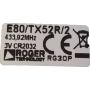 Remote Roger E80TX52R2 label