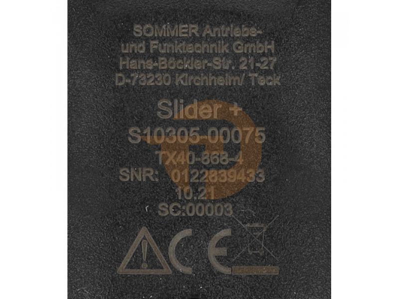 Trasmettitore Radio Sommer Per Cancelli E Garage - Slider S10305 TX40/868/4 Con 2 Telecomandi - Foto 3
